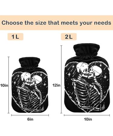 Naanle Skull KISS Hot Water Bottle - Transparent 2L Heating Bag for Pain Relief & Cold Therapy - Buy Online on GoSupps.com