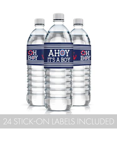 Ahoy It's a Boy Baby Shower Water Bottle Labels - Set of 24 Stickers - Buy Online on GoSupps.com