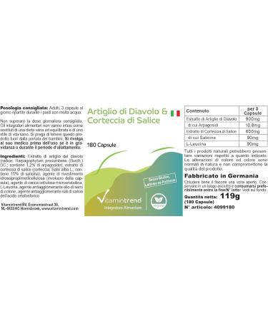 Harpagophytum and Willow Bark 900mg - FOR 3 MONTHS! - Box of 180 capsules - Devil's Claw and Willow Bark | Vitamintrend  - Buy Online on GoSupps.com