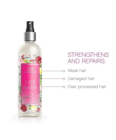 Hairfinity Rice Water Hair Mist - Growth Formula for Damaged, Curly & Dry Hair - 8oz, SiliconeSulfate Free - Buy Online on GoSupps.com