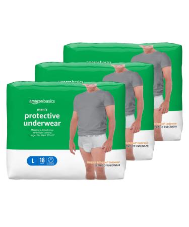 Basics Incontinence Underwear for Men, Maximum Absorbency, 2X-Large,  42 Count, 3 Packs of 14 (Previously Solimo) 2X-Large (Pack of 42)