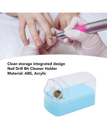 Nail Drill Bit Cleaning Brush Holder Portable 30 Hole Nail Drill Bit Holder Dustproof Space Saving for Nail Salon (Blue) - Buy Online on GoSupps.com