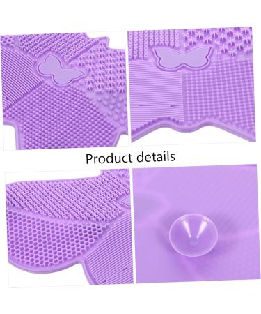 HAPINARY 1pc Silicone Scrub Pad Hair Brush Cleaner Cleaning Tool Beauty Brush Cleaning Mat Make up Cosmetic Brush Cleaning Mat Purple Makeup Brush Silica Gel Cleaning Board 23X17cm Purple - Buy Online on GoSupps.com
