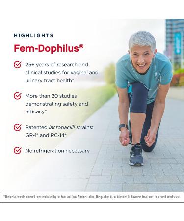 Jarrow Formulas Fem-Dophilus 60 Veggie Capsules - Womens Probiotic for Urinary Tract Health - 1 Billion CFU - 60 Servings - Buy Online on GoSupps.com