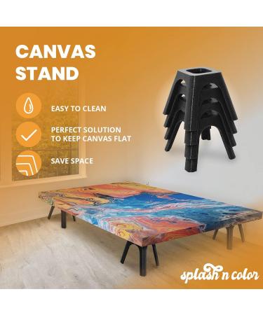 Canvas Stand for Paint Pouring | Canvas Feet Risers Tool Holder for Acrylic Pouring | 2 Inches (Pack of 4) Black - SplashNColor - Buy Online on GoSupps.com