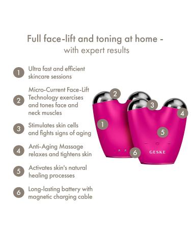 Geske SmartAppGuided Microcurrent Face-Lifter | 6-in-1 Anti-Aging Device for Facial Lifting Jawline Training & Double Chin Removal - Buy Online on GoSupps.com