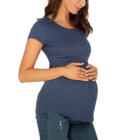 Love2Mi Maternity Nursing Shirt - Wrap Layered Design Top for Women, Navy XL - Buy Online on GoSupps.com