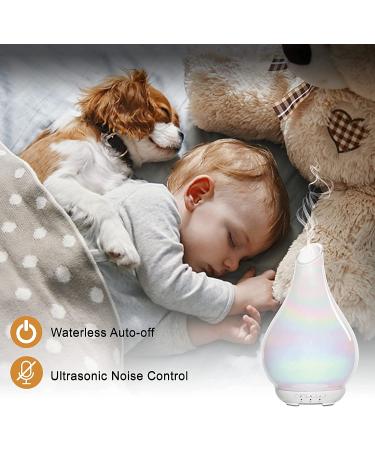 Glass Aroma Diffuser with Color Night Light - Essential Oil Cool Mist Humidifier for Home & Office (Pearl White) - Buy Online on GoSupps.com