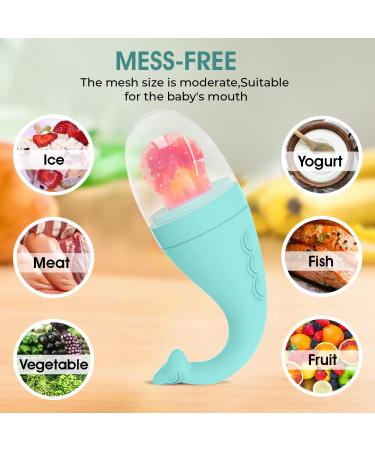 Universe Silicone Baby Food Feeder (2 Pack with 4 Additional Silicone Sacs) BPA-Free Food Grade Silicone Fruit Feeder & Mesh Teethers for Babies - Buy Online on GoSupps.com