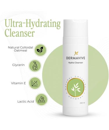 Dermavive Hydra Cleanser Gentle Hydrating Facial Cleanser Non-Irritating Soap-Free pH-Balanced Face Wash with Oatmeal & Vitamin E 120ml + 250ml - Buy Online on GoSupps.com