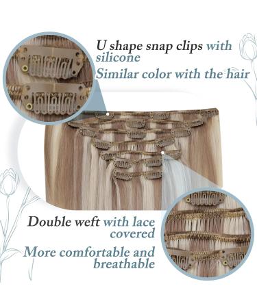 Runature Balayage Clip-In Extensions - 50cm Real Human Hair - Blonde #18/20 & #18/26 - 120g 7pcs Remy Quality - Buy Online on GoSupps.com