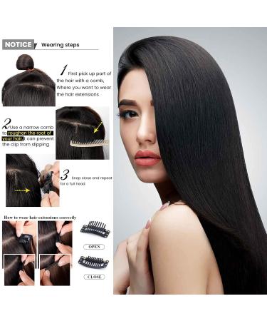 Clip-in Real Hair Extensions 70cm - 8 Parts Dark Brown - Smooth & Naturally Long - Buy Online on GoSupps.com
