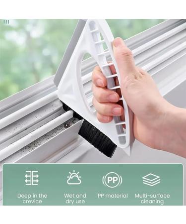 ROCKIA Window Cleaner Tool - 3-in-1 Window Track Cleaner Multifunctional | Cleaning Brush Set with Hangable Design for Kitchen Bathroom - Buy Online on GoSupps.com