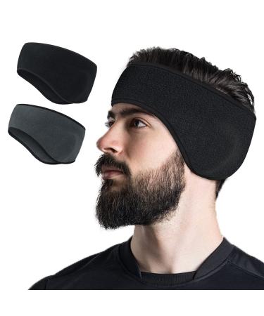 Winter headband sports telgoner running head for men women ear warmer headbands stretchable sports ear protection headband for running jogging hiking bicycle and motorcycle (black + dark gray) black + dark gray - Buy Online on GoSupps.com