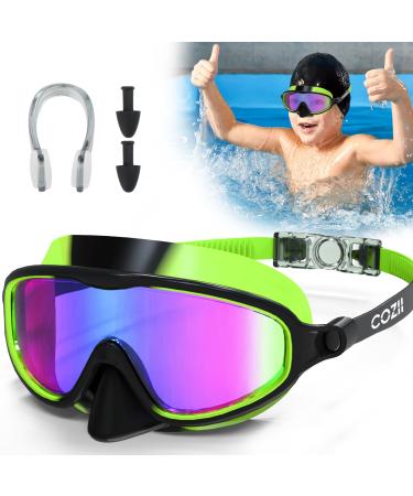 Cozii diving goggles children swimming goggles children for young girls 180 Panorama anti-lecce anti-fog anti-UV snorkel mask children with nasal protection for 4-13 years