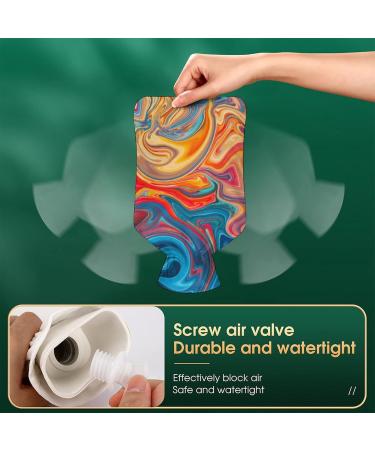 Color Marble Hot Water Bottle with Plush Cover | Hand Warmer for Adults & Children | 26.5x15.3cm | International Shipping Available - Buy Online on GoSupps.com
