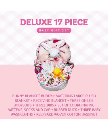 Bassinet New Baby Girl Gift Set  Baby Layette Set with 17-Piece Unique New Baby Essentials for Expecting Moms and New Parents  Pink - Nikkis Gift Baskets - Buy Online on GoSupps.com