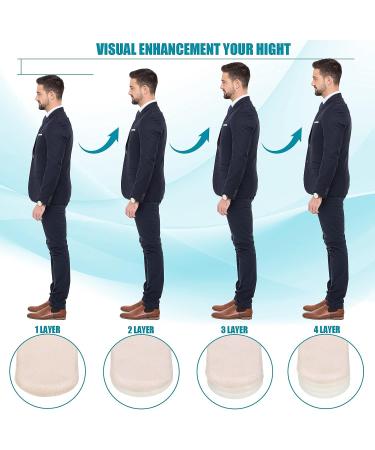 Invisible Height Increase Insoles - 3 Pairs Adjustable Gel Cushioned Heel Lift Inserts for Leg Length Discrepancies and Heel Pain - Men Women (4 Layers) - Buy Online on GoSupps.com
