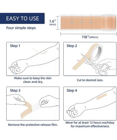 Silicone Scar Tape for Surgical Scars - Extra Long Scar Sheets for C-Section (59 in x 1.5 in) - Buy Online on GoSupps.com