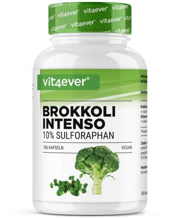 Broccoli Extract - 180 capsules - 1310 mg per daily dose - 10% sulforaphane - Broccoli sprouts - Optimized bioavailability - High dosed Vegan