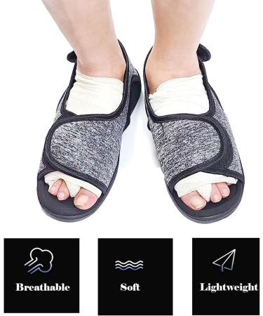 Open Toe Diabetic Shoes for Swollen Feet | Adjustable Extra Wide Walking Sandals Soft & Comfortable for Indoor/Outdoor Use - Buy Online on GoSupps.com