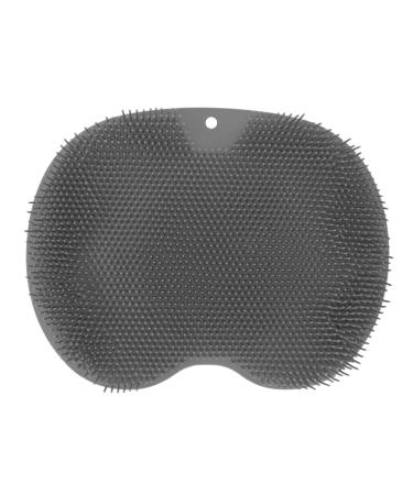 Juopzkenn shower-foot scrubbing mat with non-slip suction cups foldable gentle cleaning peeling massage rubber mat without bending down (gray)