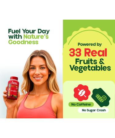Yummy & Health Fruits & Veggies Capsules 33+ Whole Superfoods from Fruits & Vegetables | 90 Fruit + 90 Veggie Capsules | Vegan Non-GMO Gluten-Free | Plant-Based Nutrients & Fiber - Buy Online on GoSupps.com