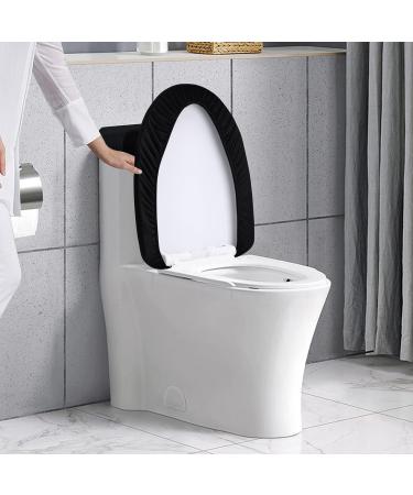 Stretch Velvet Toilet Lid Cover and Toilet Tank Lid Cover  Bathroom Super Soft Toilet Lid Cover Set Luxury Velvet Plush  with Elastic Bottom  Machine Wash  Black - Buy Online on GoSupps.com