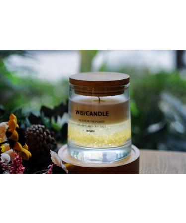 Buy WIS/CANDLE Citrine Crystal Wishing Aromatherapy Candle for Wealth & Relaxation | International Shipping - Buy Online on GoSupps.com