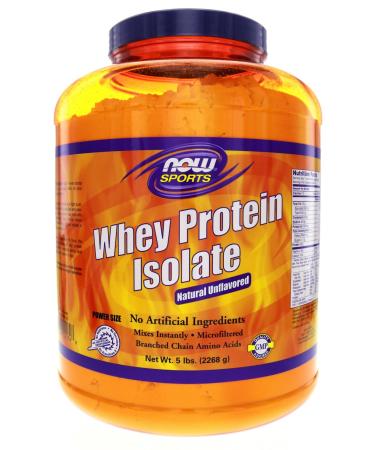 NOW Foods Sports Whey Protein Isolate Natural Unflavored -- 5 lbs