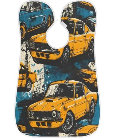 Yellow Racing Car Beard Bib Apron - Ultimate Beard Hair Catcher for Men | Perfect Father's Day & Christmas Gift for Dad & Husband - Buy Online on GoSupps.com
