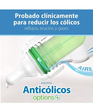 Dr. Brown's Natural Flow Anti-Colic Options+ Narrow Baby Bottle 8oz with Level 1 Nipple - 1 Pack, Clear - Buy Online on GoSupps.com