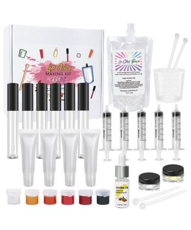 Cilrofelr DIY Lip Gloss Making Kit  45 Pcs DIY Lip Gloss Set  Fun Makeup Kits for Girls to Create 10 Moisturizing and Shiny Lip Gloss