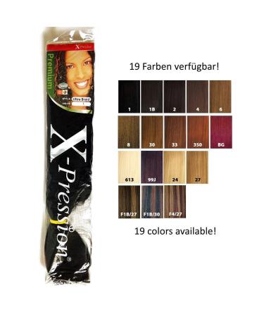 X-Pression Braided Hair Extensions Model 1B/33-300 g 1b/33 Natural Black With Dark Auburn Streaks 1 Count (Pack of 1)