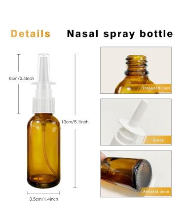 Buy 6Pcs Amber Glass Nasal Spray Bottles 1oz (30ml) - Includes Funnel Dropper & Labels - Refillable Fine Mist Spray for Convenient International Shipping - Buy Online on GoSupps.com