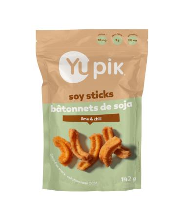 Yupik Lime & Chili Soy Sticks 142 g GMO-Free Snack Crunchy Zesty Snack Crispy Soya Crackers Natural Flavors Perfect for Any Occasion