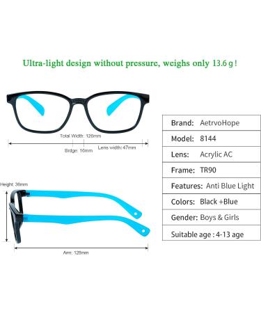 AetrvoHope Blue Light Blocking Glasses for Kids Children's Computer Glasses for Age 4-13 Unbreakable Frame Anti-Blue Ray Glasses With Case Anti UV400 & Eyestrain Black+blue - Buy Online on GoSupps.com
