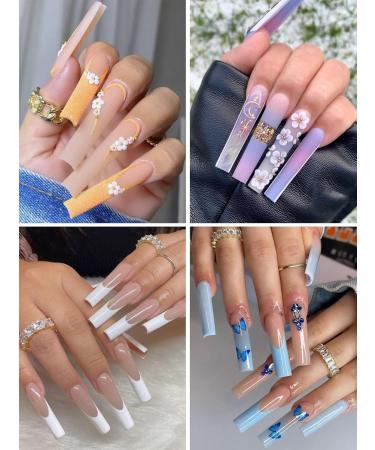 Kalolary 400 Pcs Extra Long U-Curve Acrylic Nail Tips - Natural Color Full Cover C Curve Fake Nails for Nail Art & Extensions - Buy Online on GoSupps.com