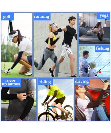 Siyingsaery UV Protection Arm Sleeves - 2 Pairs Black Slide-Resistant Elastic Sun Protection for Men & Women - Anti-UV Arm Protectors for Running & Basketball - Buy Online on GoSupps.com