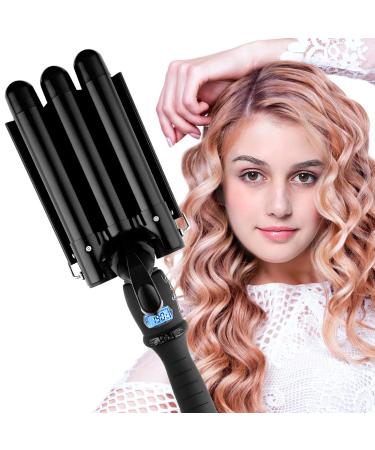 3 Barrel Curling Iron Hair Tools Curling Iron Fast Heating Ceramic Hair Waver Curler 25mm Hair Curling Wand (Black)