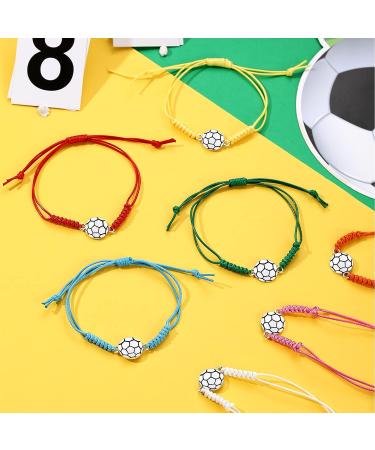 Jadive 20-Piece Adjustable Soccer Charm Bracelet Set | Silver Braided Rope | Perfect Christmas Gift for Girls & Teens | Ideal for Soccer Team Players | Mixed Colors - Buy Online on GoSupps.com