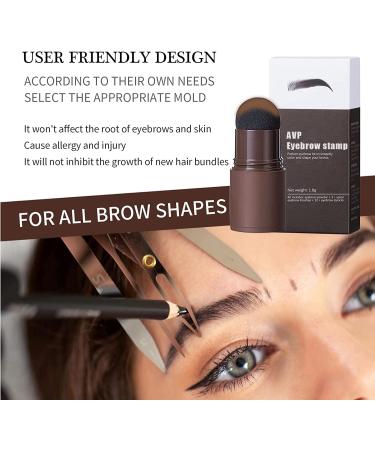Waterproof Eyebrow Stamp Kit with 10 Reusable Stencils and Brushes - Dark Brown - Buy Online on GoSupps.com