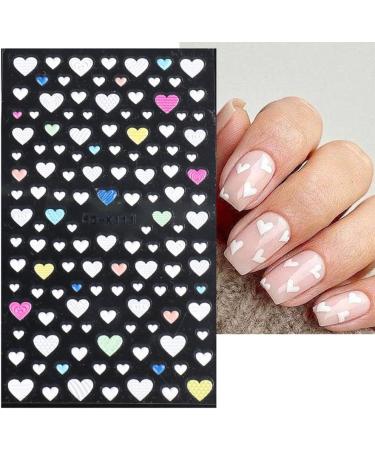 Decoration Acrylic Textured Decals Love Heart Embossed White Cloud Nail Art Stickers 5D Engraved(5D-K111) - Buy Online on GoSupps.com