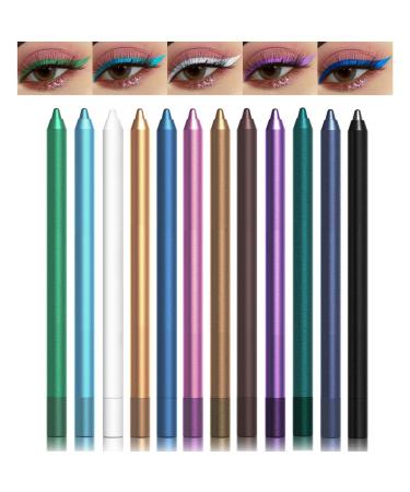 EONFAVE Matte GelEyeliner Set 12 Colors Waterresistant Kajal Pens Smooth and Smudgeproof and Longlasting Cream Pen with High Color Rendering for Colorful Eye Makeup