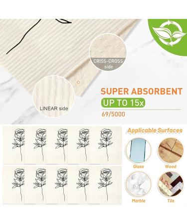 Swedish Dish Cloth 10 Pcs - Reusable Paper Towels Dish Towels for Washing & Drying Dishes Double Sided Texture Strong Water Absorbency Leaves No Water Stains Home Cleaning Glass Wipes Pot Holders - Buy Online on GoSupps.com