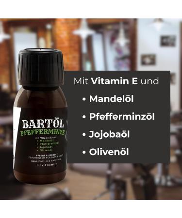 Beard Oil 60ml with Jojoba Oil Almond Oil and Olive Oil (Peppermint) - Buy Online on GoSupps.com