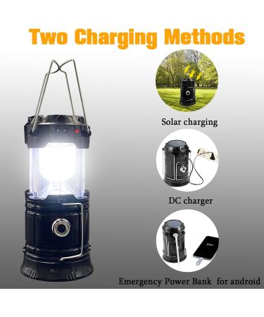 XTAUTO Collapsible Portable LED Camping Lantern 4-Pack - Solar & USB Rechargeable, Lightweight & Waterproof Flashlight for Outdoor, Emergency, Hiking - Power Outages Survival Kit - Buy Online on GoSupps.com