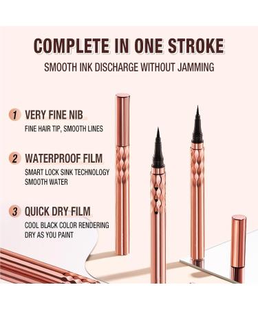 Rosarden Liquid Eyeliner - Super Thin Waterproof Black Eyeliner for Smudge Proof, Long Lasting Makeup - Buy Online on GoSupps.com