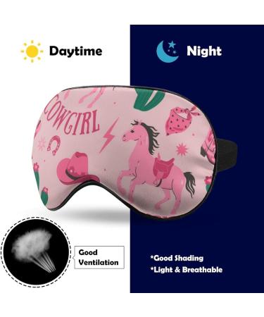 Shop Trendy Pink Cowboy Boots Horses Cacti Sleeping Mask | Comfortable Soft Eye Mask with Adjustable Strap for Sleep | International Shipping Available - Buy Online on GoSupps.com