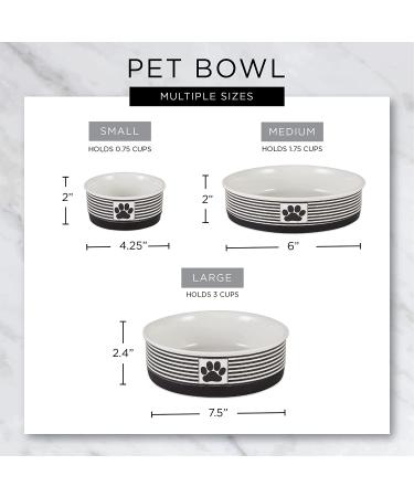 Bone Dry Paw & Patch Ceramic Pet Collection Medium Set - 6x2 Gray - Buy Online on GoSupps.com